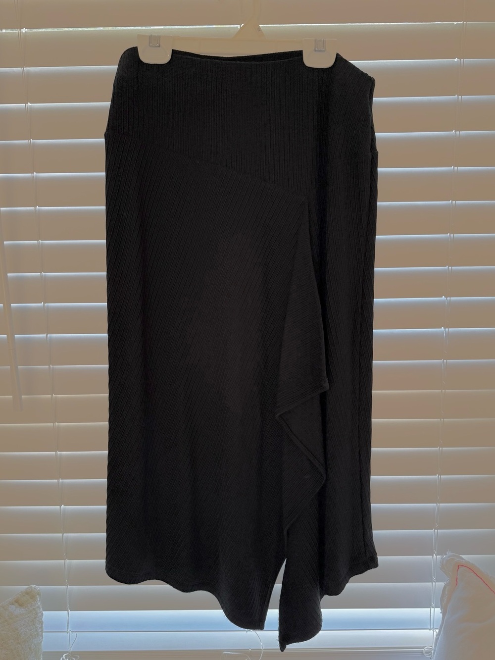 Calvin Klein Black Asymmetrical Midi Skirt